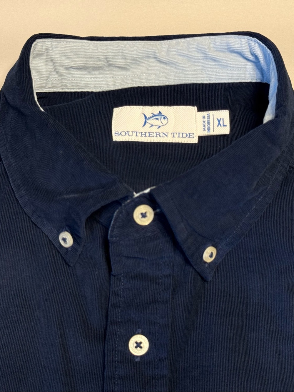 Southern Tide Men's Navy Long-Sleeve Button-Down Shirt